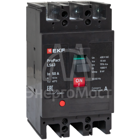 Выключатель автоматический 3п 50А 15кА LS63 ProPact EKF mccb-63-15-3-50-ls