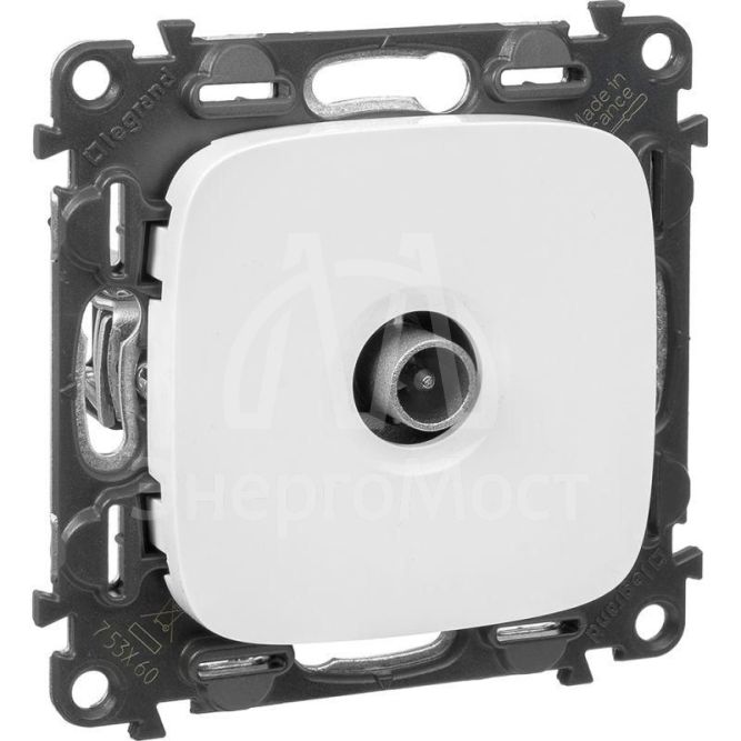 Розетка телевизионная оконечная TV 1-м Valena Allure 10дБ 0-862МГц с лицев. панелью механизм бел. Leg 753760