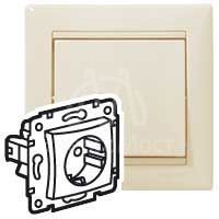 Механизм розетки 1-м СП Valena 2К+З защ. шторки с заземл. нем. станд. сл. кость (DIY-упак.) Leg 695613