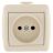 Розетка 1-м ОП Ната 16А IP20 без заземл. керам. крем. LEZARD 710-0300-121