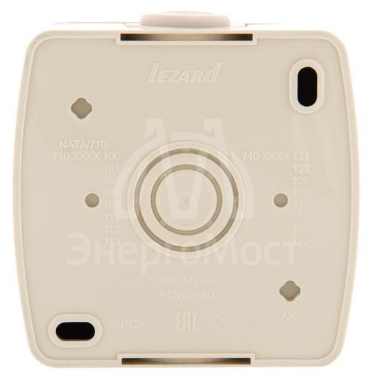 Розетка 1-м ОП Ната 16А IP20 без заземл. керам. крем. LEZARD 710-0300-121