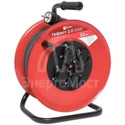 Удлинитель на катушке 4х30м с заземл. 16А IP44 Гефест 2.0 КГ 3х2.5 3.5кВт предохр. PROxima EKF UKG02-16-R325-4-30-IP44