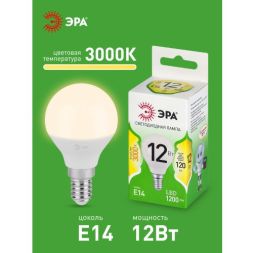 Лампа светодиодная GREEN LINE P45-12W-830-E14 GL 12Вт шар 3000К свет тепл. E14 Эра Б0067042
