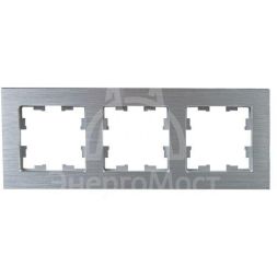 Рамка 3-м BRITE РУ-3-1-БрА металл алюм. IEK BR-M32-M-K47