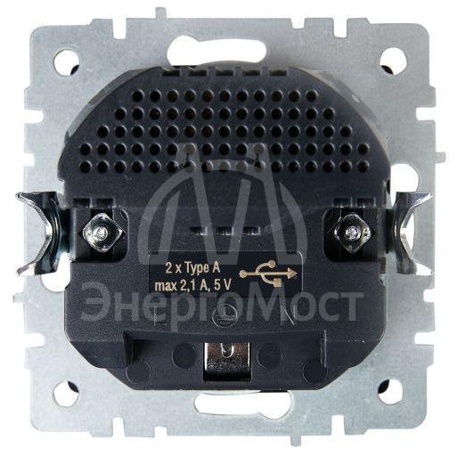 Розетка BRITE РЮш10-1-БрТБ 16А с USB A+A 2.1А с заземл. защ. шторки темн. бронза IEK BR-R14-16-U21-D21-K45