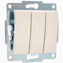 Механизм выключателя 3-кл. 1п СП Karina 10А IP20 крем. LEZARD 707-0388-109