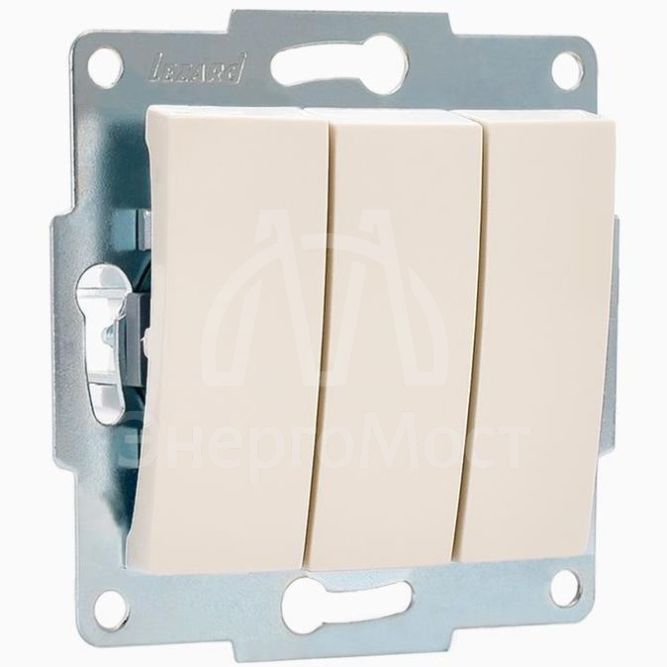 Механизм выключателя 3-кл. 1п СП Karina 10А IP20 крем. LEZARD 707-0388-109