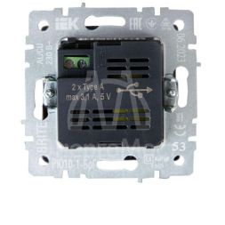 Розетка BRITE USB A+A 3.1А РЮ10-1-БрГ графит IEK BR-U21-D31-K53