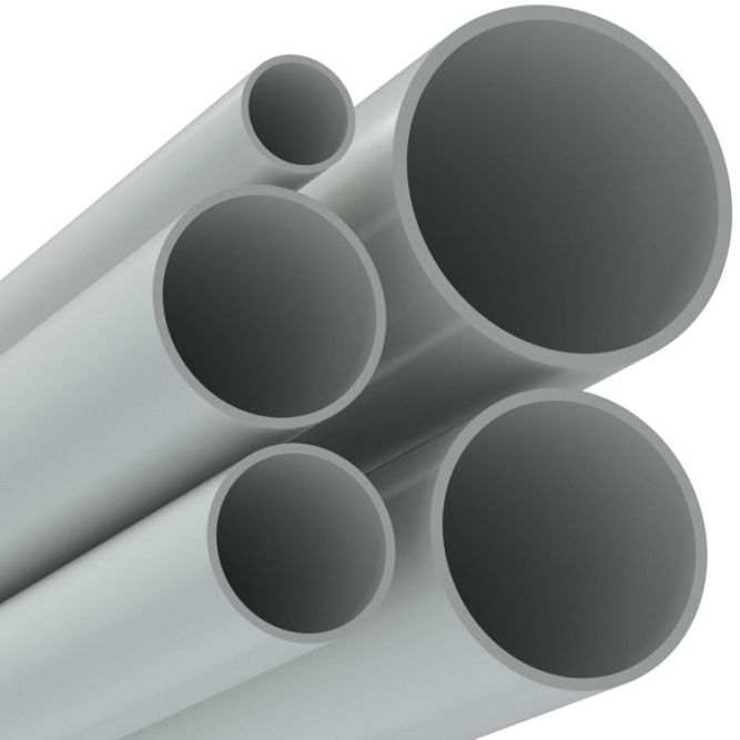 Труба гладкая ПВХ жесткая легкая d40мм атмосф. сер. (дл.3м) DKC 63940UF