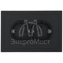 Розетка 2-мест. б/з СП ZIMA IP20 16А ПБТ безвинт. зажим черн. бархат LEZARD 704-4200-128BQC