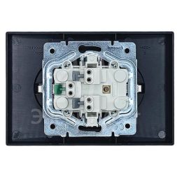 Розетка 2-мест. б/з СП ZIMA IP20 16А ПБТ безвинт. зажим черн. бархат LEZARD 704-4200-128BQC