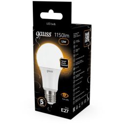 Лампа светодиодная Black Globe 12Вт 3000К тепл. бел. E27 1150лм 150-265В Gauss 102502112