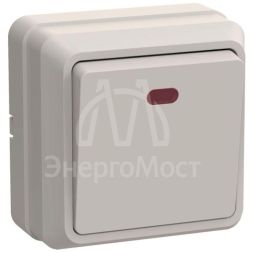 Выключатель 1-кл. ОП Октава 10А IP20 ВС20-1-1-ОКм с индикацией крем. IEK EVO11-K33-10-DC