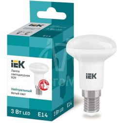 Лампа светодиодная ECO R39 3Вт 4000К бел. E14 270лм 230-240В IEK LLE-R39-3-230-40-E14