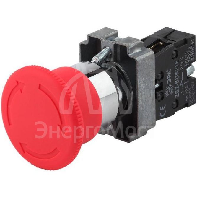 Кнопка LAY5-BS542 &amp;quot;Грибок&amp;quot; аварийная поворотн. с фиксацией BBG90-BS-K04E ЭРА Б0045646