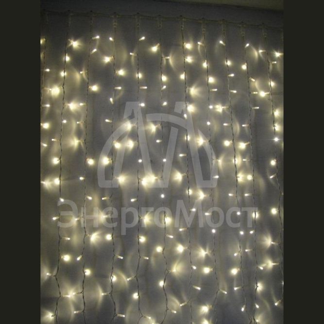 Гирлянда светодиодная &amp;quot;Бахрома&amp;quot; 1.8х0.5м 48LED схема нитей 1/2/3/5/3/2 тепл. бел. IP20 возможность соединения до 3шт 220В КОСМОС KOC_CUR-V21