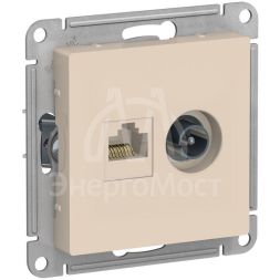 Механизм розетки компьютерной 2-м AtlasDesign RJ45 кат.5E+TV беж. SchE ATN000289