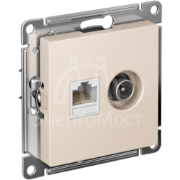 Механизм розетки компьютерной 2-м AtlasDesign RJ45 кат.5E+TV беж. SchE ATN000289