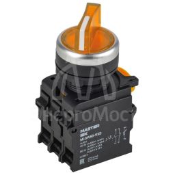 Переключатель 2 полож. 1НО+1НЗ с подсветкой желт. MASTER IEK MI-SW60-11XD-3-14-2-K05
