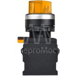 Переключатель 2 полож. 1НО+1НЗ с подсветкой желт. MASTER IEK MI-SW60-11XD-3-14-2-K05