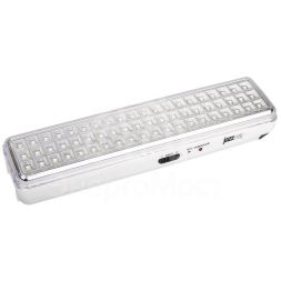Светильник-фонарь светодиодный Accu9-L60-wh 60SMD яркий(300Лм)2ч/эконом(90Лм)6ч 220В/акк. Li-ion/3.7В/2400мАч аварийный бел. JazzWay 5024540