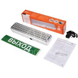 Светильник-фонарь светодиодный Accu9-L60-wh 60SMD яркий(300Лм)2ч/эконом(90Лм)6ч 220В/акк. Li-ion/3.7В/2400мАч аварийный бел. JazzWay 5024540