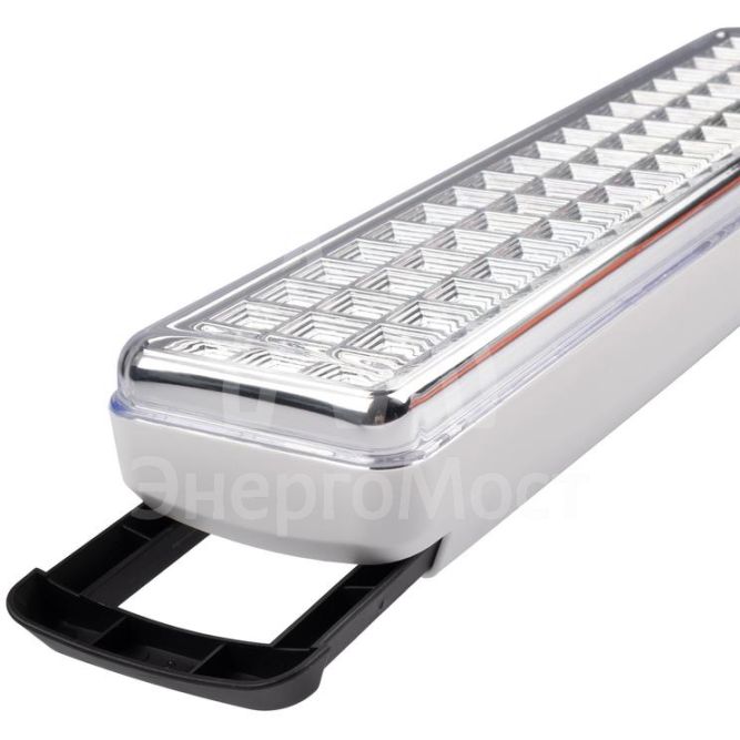 Светильник-фонарь светодиодный Accu9-L60-wh 60SMD яркий(300Лм)2ч/эконом(90Лм)6ч 220В/акк. Li-ion/3.7В/2400мАч аварийный бел. JazzWay 5024540