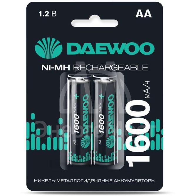 Аккумулятор AA/HR6 1.2В NI-MH 1600мА.ч BL-2 (уп.2шт) DAEWOO 5043206