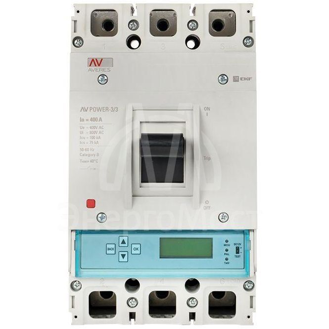 Выключатель автоматический 3п 400А 50кА AV POWER-3/3 ETU6.0 AVERES EKF mccb-33-400-6.0-av