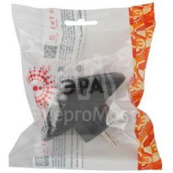 Разветвитель электрический SPx-2-B на 2 розетки без заземл. 10А черн. Эра Б0059720