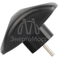 Разветвитель электрический SPx-2-B на 2 розетки без заземл. 10А черн. Эра Б0059720