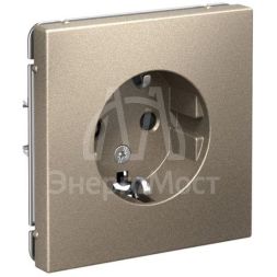 Розетка ArtGallery 16А с заземл. защ. шторки механизм шампань SE GAL000545