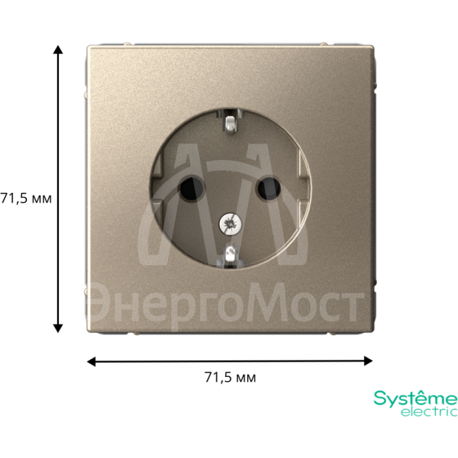 Розетка ArtGallery 16А с заземл. защ. шторки механизм шампань SE GAL000545