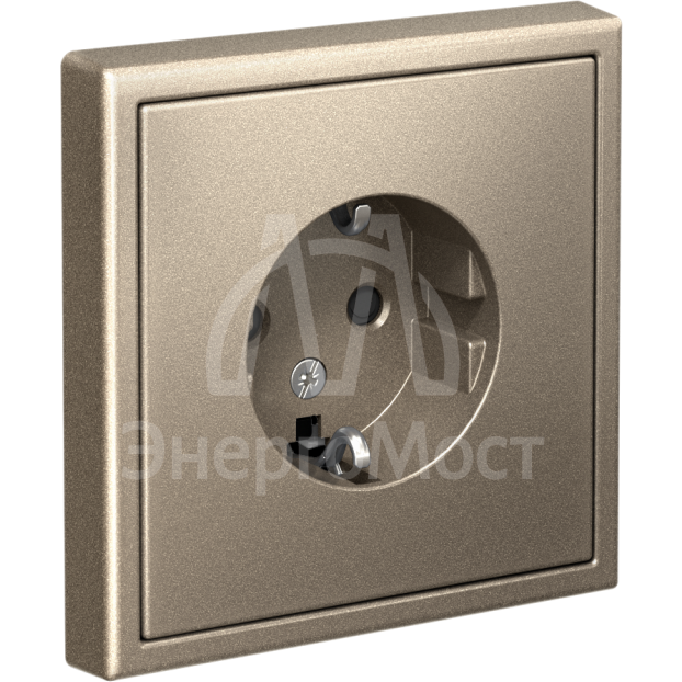 Розетка ArtGallery 16А с заземл. защ. шторки механизм шампань SE GAL000545