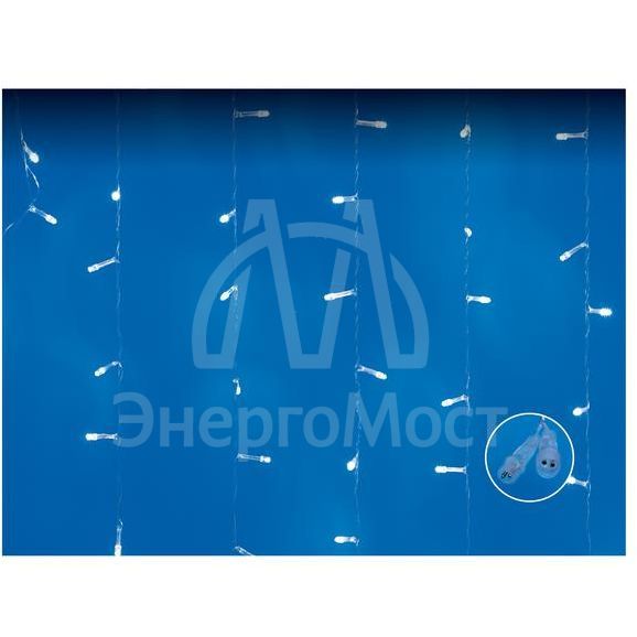 Занавес LED с эффектом мерцания ULD-C3020-240/TTK WHITE IP44 3х2м соед. 240 светодиодов бел. свет провод прозр. Uniel UL-00007217