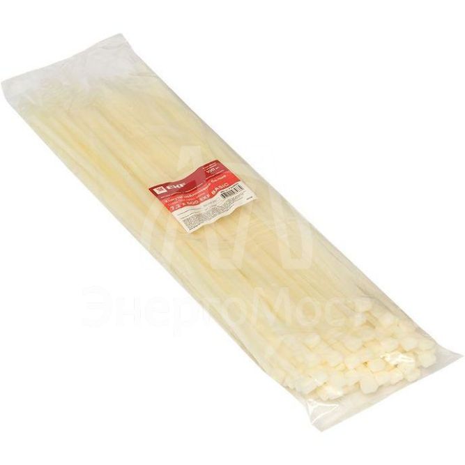 Хомут кабельный 7.2х500 нейл. бел. (уп.100шт) EKF plc-c-7.2x500