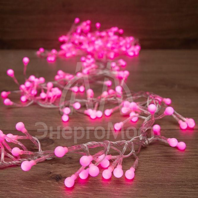 Гирлянда &amp;quot;Мишура LED&amp;quot; 3м 288LED роз. прозр. провод 18Вт 220В IP20 NEON-NIGHT 303-607