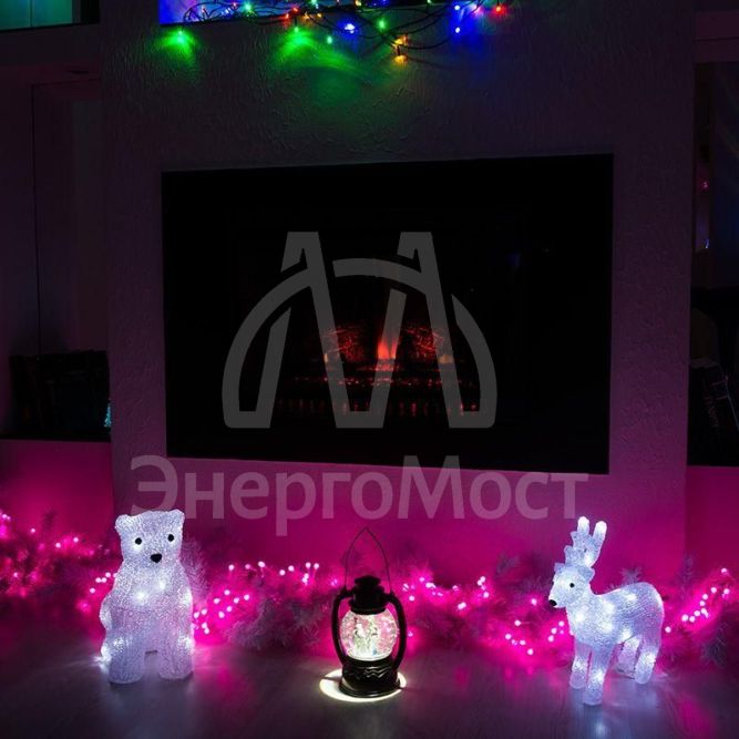 Гирлянда &amp;quot;Мишура LED&amp;quot; 3м 288LED роз. прозр. провод 18Вт 220В IP20 NEON-NIGHT 303-607