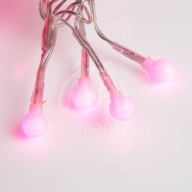 Гирлянда &amp;quot;Мишура LED&amp;quot; 3м 288LED роз. прозр. провод 18Вт 220В IP20 NEON-NIGHT 303-607