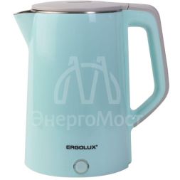 Чайник электрический ELX-KS12-C13 PRO нерж. сталь/пластик 1.8л 220-240В 2200Вт голуб. Ergolux 15330