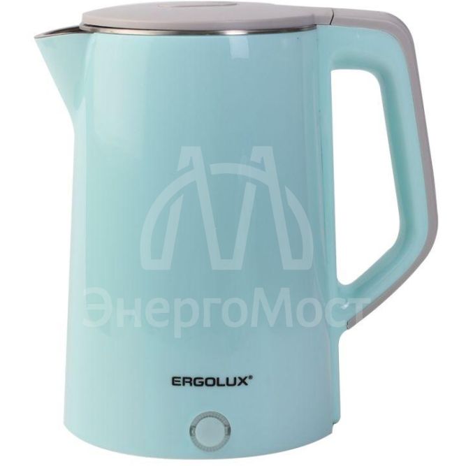 Чайник электрический ELX-KS12-C13 PRO нерж. сталь/пластик 1.8л 220-240В 2200Вт голуб. Ergolux 15330