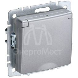 Розетка BRITE РСбш10-3-44-БрА 16А IP44 с заземл. защ. шторки с крышкой алюм. IEK BR-R16-16-44-K47