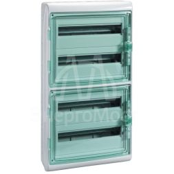 Бокс ОП Kaedra 72мод. (4 ряда по 18мод.) сер. с прозр. дверью IP65 SchE 13987