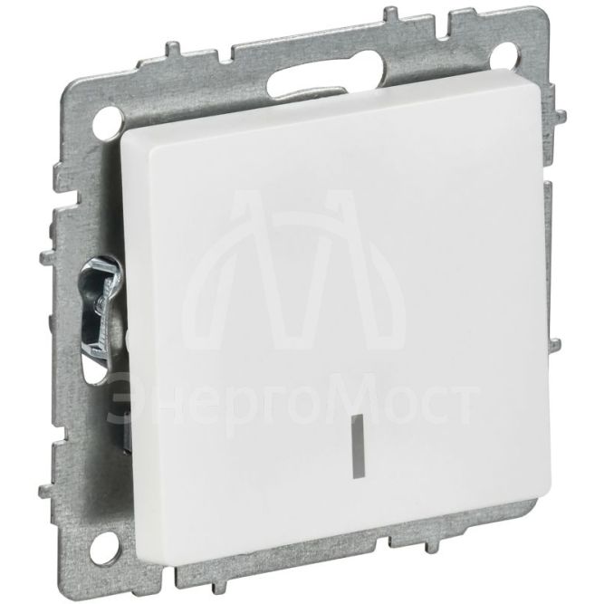 Выключатель 1-кл. СП BRITE ВС10-1-1-БрАБ 10А с индикацией механизм арктич. бел. IEK BR-V10-1-10-K91