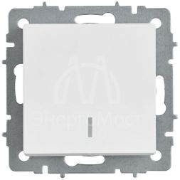 Выключатель 1-кл. СП BRITE ВС10-1-1-БрАБ 10А с индикацией механизм арктич. бел. IEK BR-V10-1-10-K91