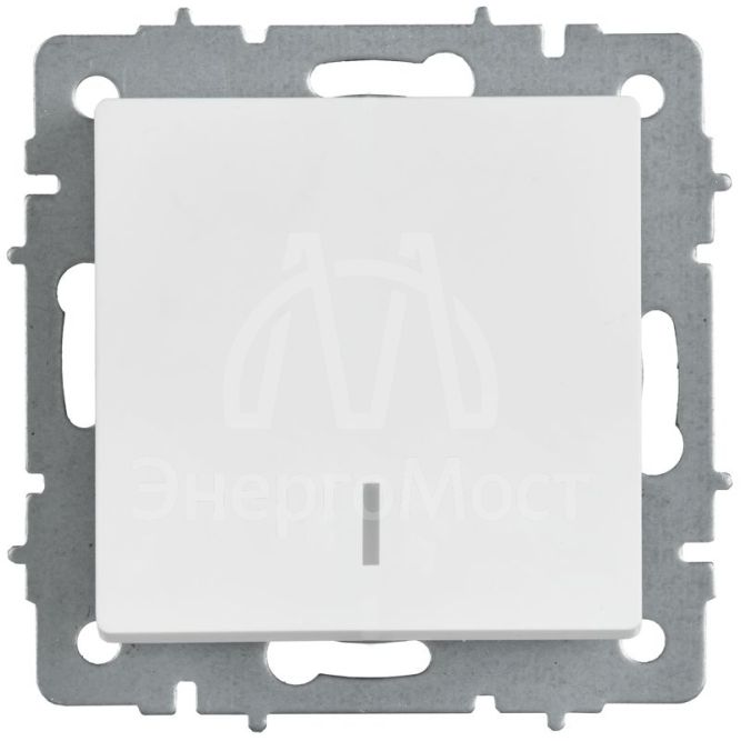 Выключатель 1-кл. СП BRITE ВС10-1-1-БрАБ 10А с индикацией механизм арктич. бел. IEK BR-V10-1-10-K91
