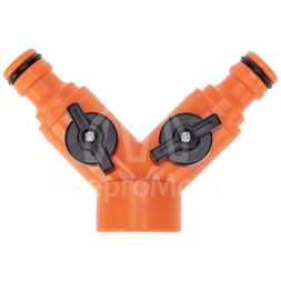 Разветвитель 2-х канальный на кран 3/4-1/2дюйма ЧЕТЫРЕ СЕЗОНА 62-0223