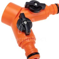 Разветвитель 2-х канальный на кран 3/4-1/2дюйма ЧЕТЫРЕ СЕЗОНА 62-0223