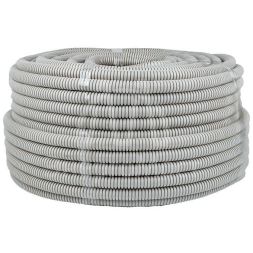 Труба гофрированная ПВХ d20мм с протяжкой сер. (уп.100м) Plast PROxima EKF tg-z-20