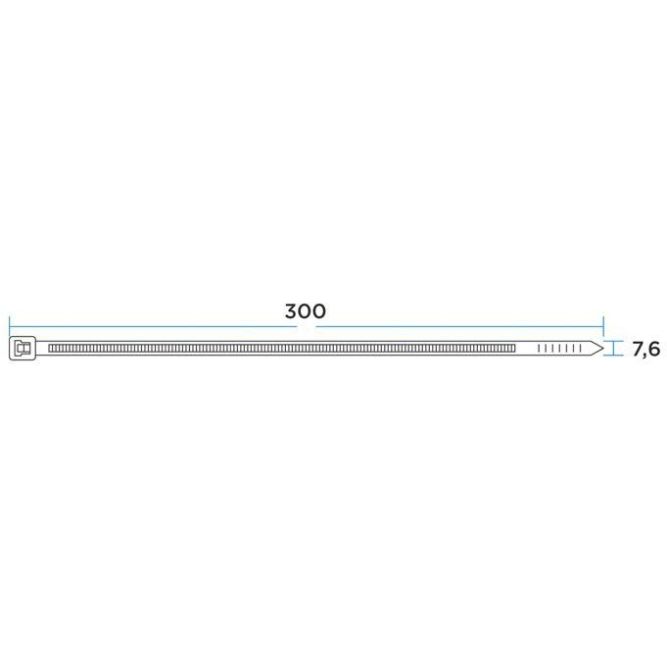 Хомут кабельный 7.6х300 нейл. бел. (уп.100шт) Rexant 07-0302